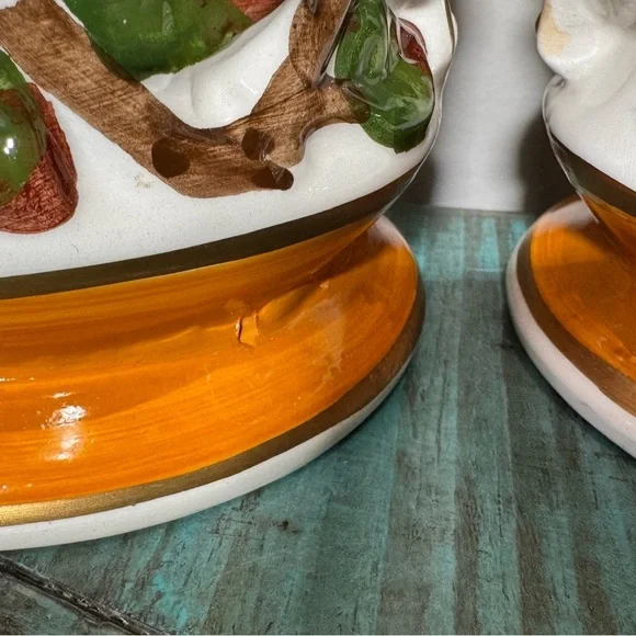 Vintage Floral Ceramic Canister Set-3-D Floral Design Coffee Tea Sugar - Picture 6 of 14